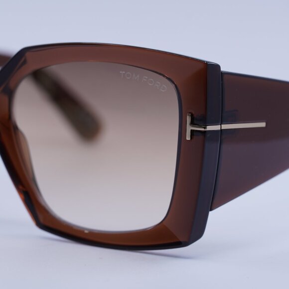 Tom Ford Jacquetta FT0921 48G Sunglasses Brown Square Frame, Brown Lenses - Picture 2 of 10